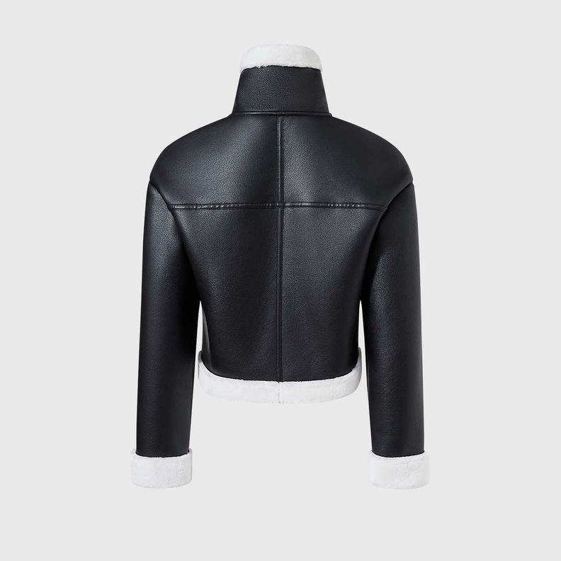 Chaqueta Niña Aviador Negro / Blanco-1