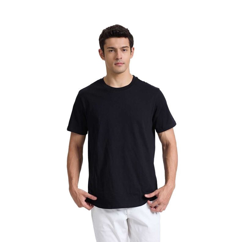 Polera Hombre Long Fit Básica Negro Fashions Park-0