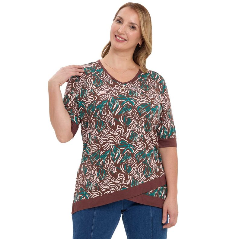 Polera Mujer Estampada Cruce Café-0