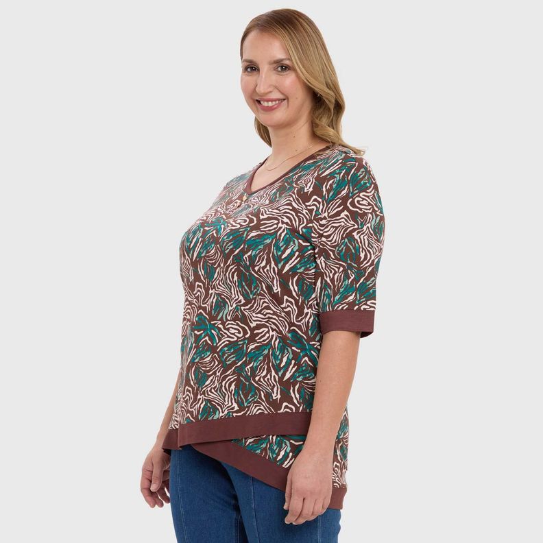 Polera Mujer Estampada Cruce Café-1