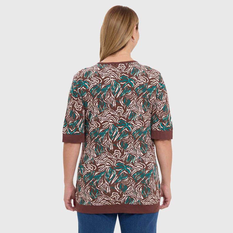 Polera Mujer Estampada Cruce Café-2