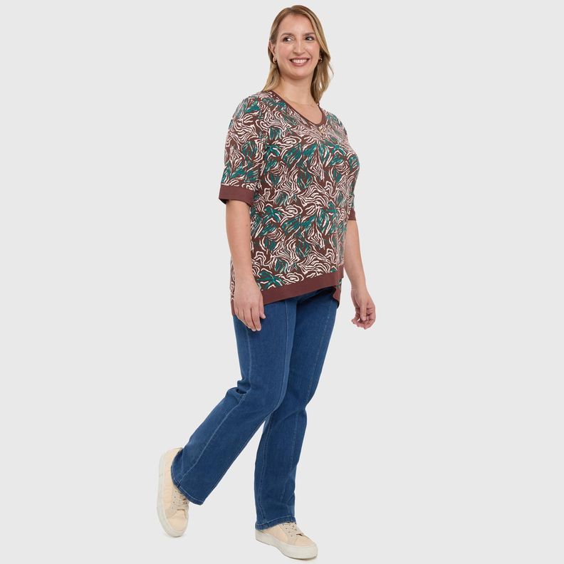 Polera Mujer Estampada Cruce Café-3