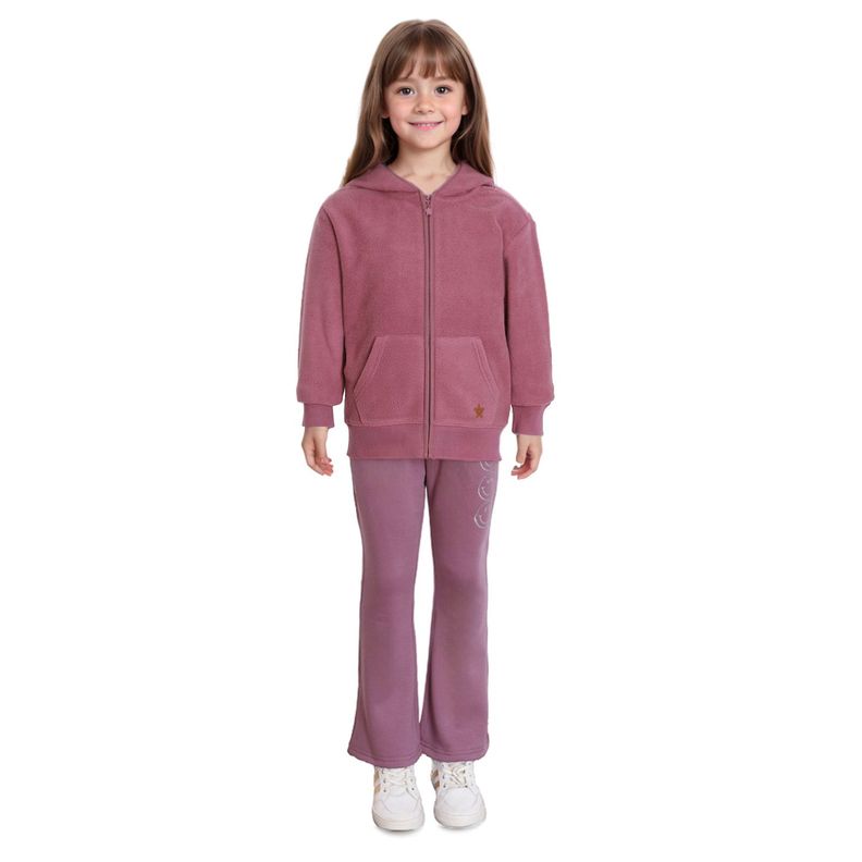 Pantalón Buzo Niña Flare Polar Interior Malva-2