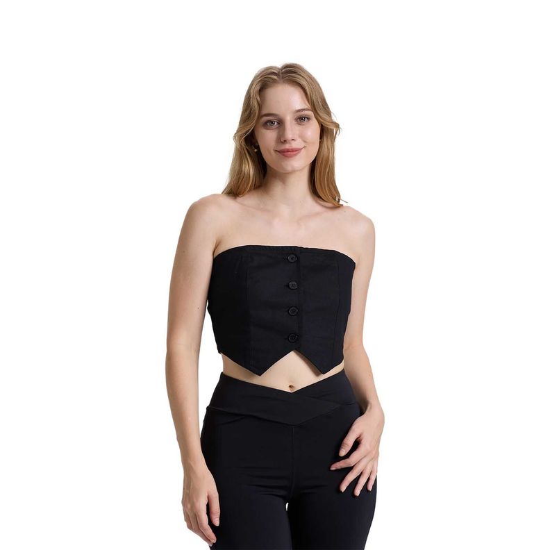 Blazer Mujer Strapless Negro Fashions Park-0