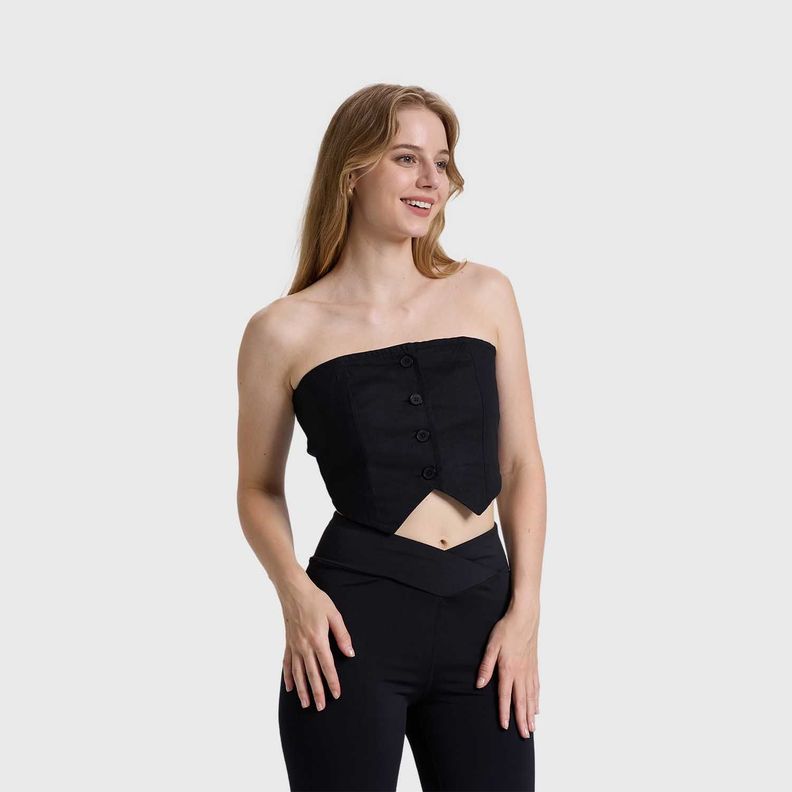 Blazer Mujer Strapless Negro Fashions Park-1