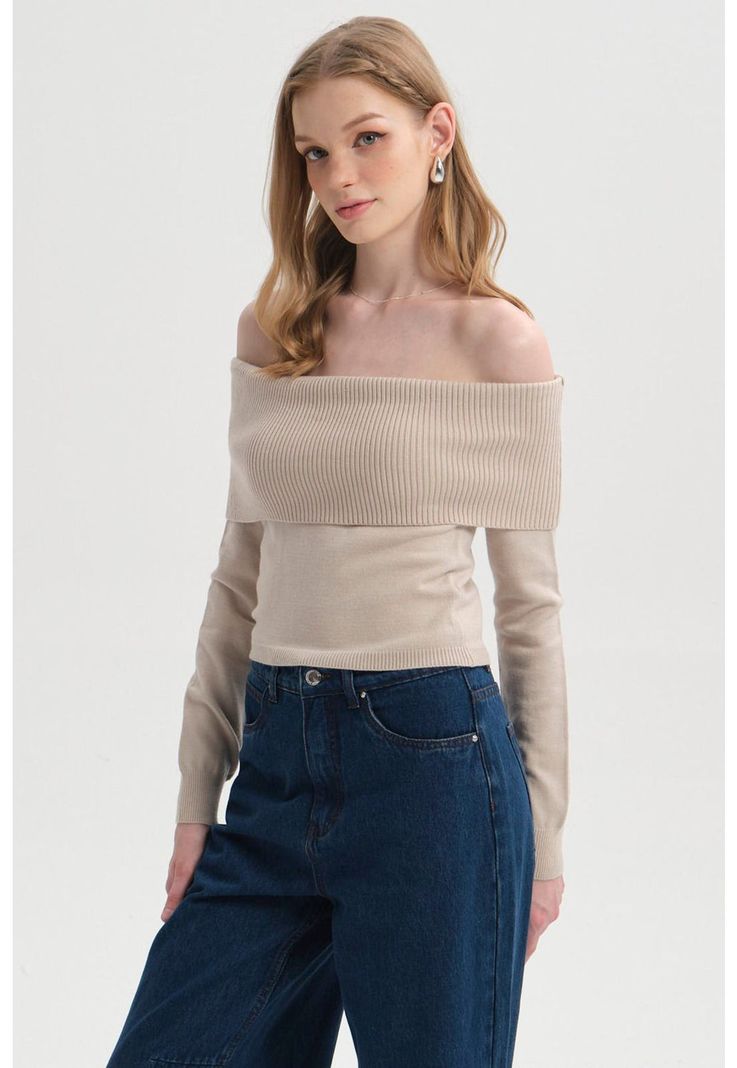 Sweater Mujer Bardot Beige