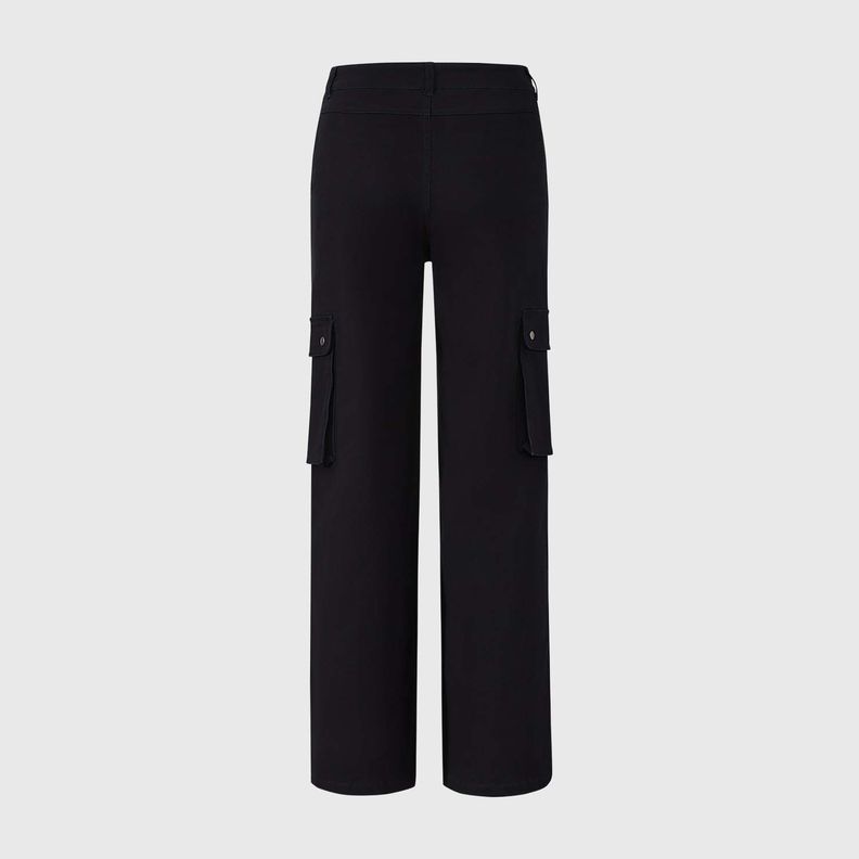 Pantalón Niña Wide Leg Cargo Negro Fashion's Park-1