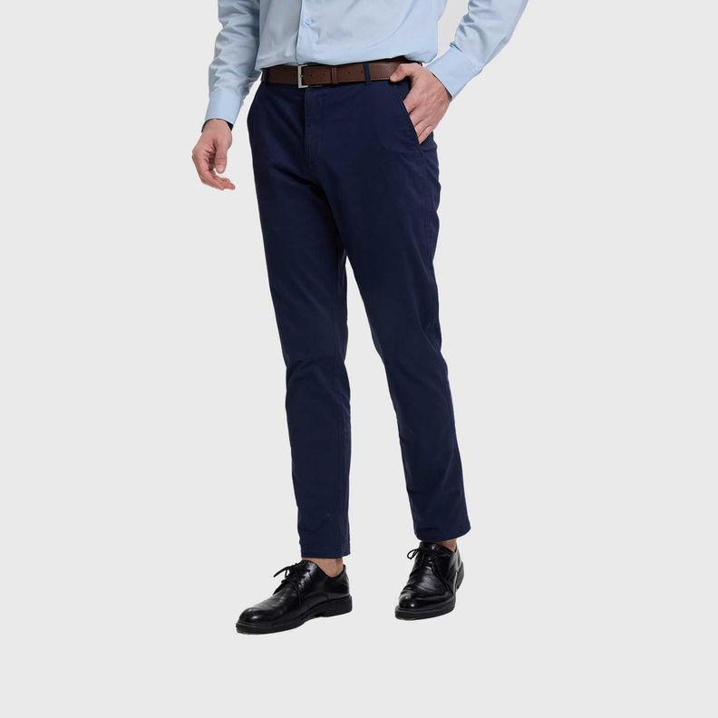 Pantalón Hombre Chino Cinturon Azul Marino Fashion's Park-1