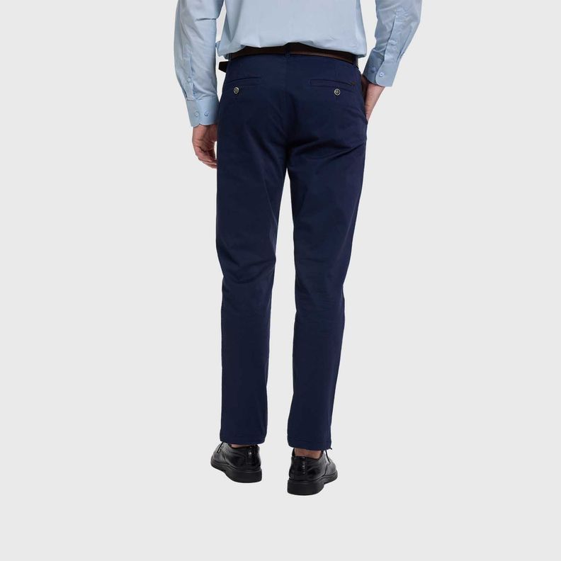 Pantalón Hombre Chino Cinturon Azul Marino Fashion's Park-2