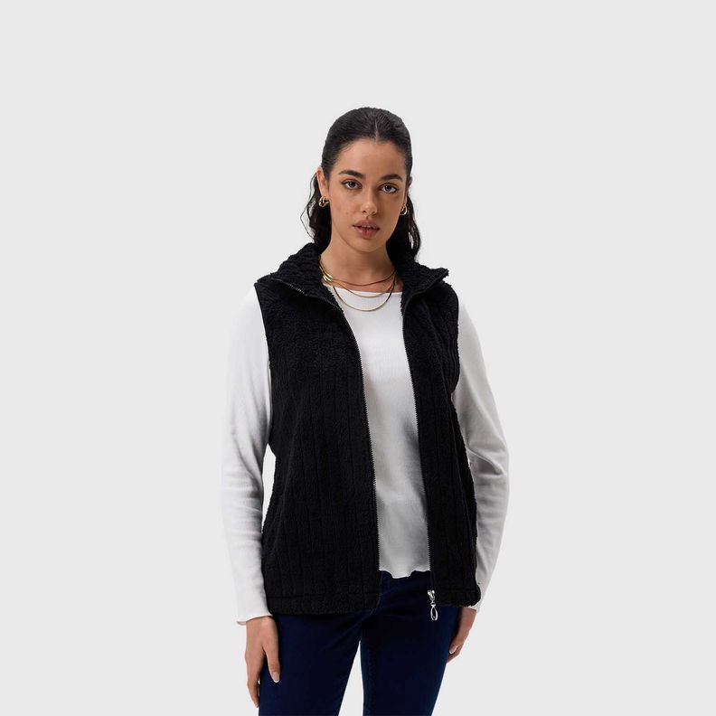 Polar Mujer Peludo Con Textura Negro Fsp Iv Fashion's Park-1