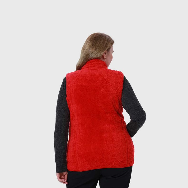 Polar Mujer Peludo Estilo Montgomery Rojo-2