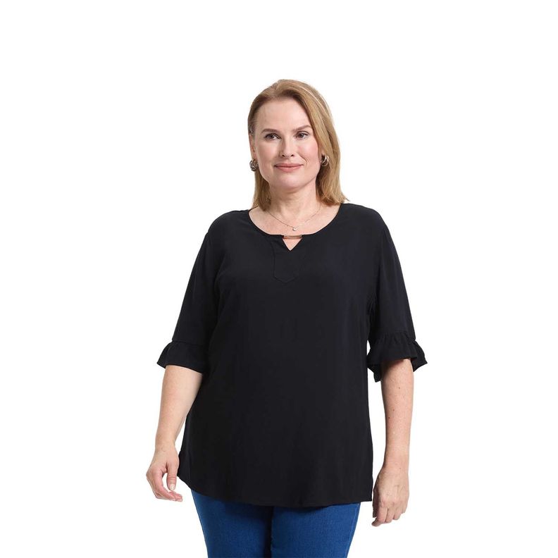 Blusa Mujer Vuelo Negro Fashion's Park-0