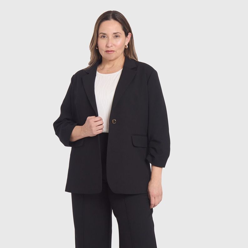 Blazer Mujer Manga Recogida Negro Fashion´s Park-3