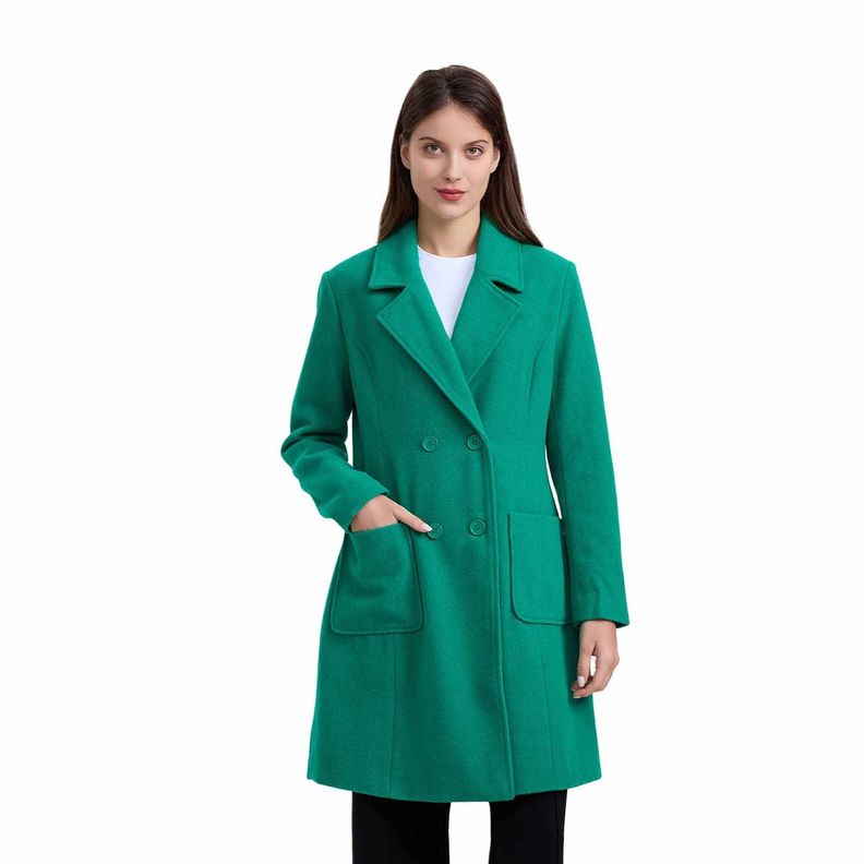 Abrigo Mujer Liso Calce Entallado Verde Fashion´s Park-0