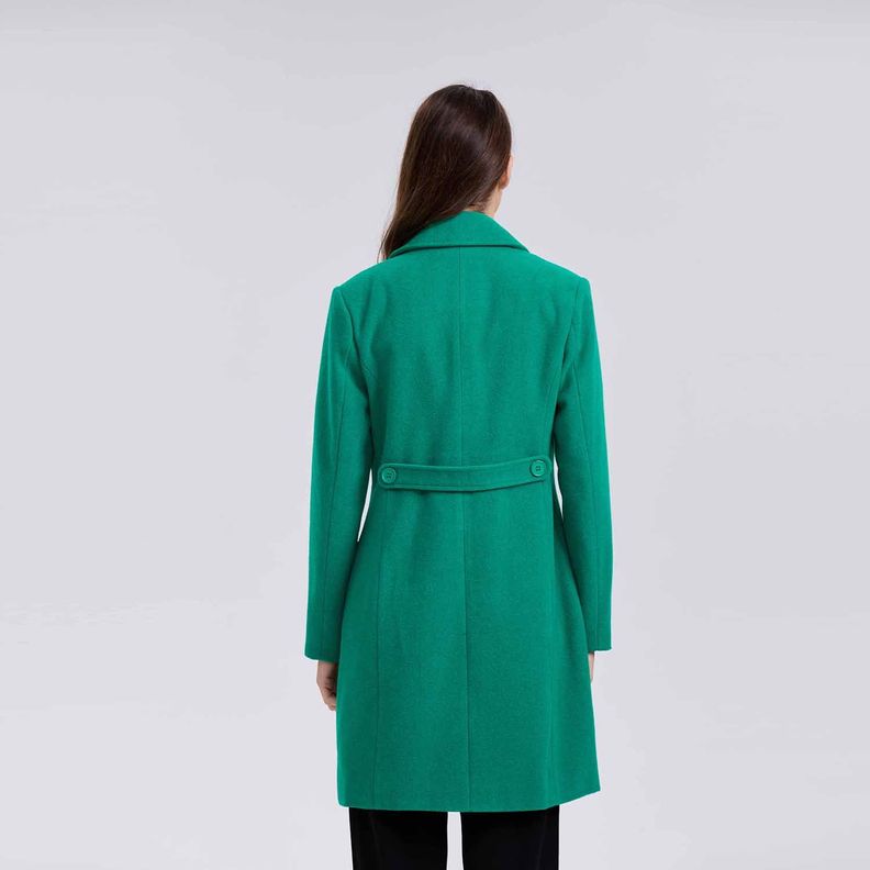 Abrigo Mujer Liso Calce Entallado Verde Fashion´s Park-2