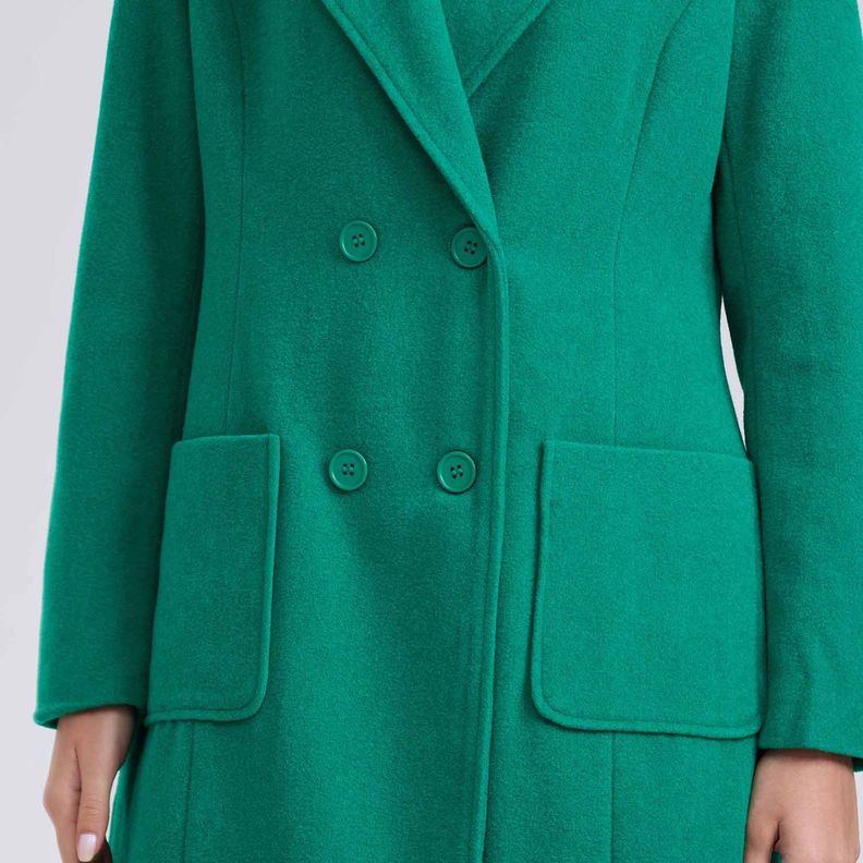 Abrigo Mujer Liso Calce Entallado Verde Fashion´s Park-3