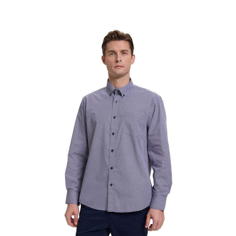 Camisa Hombre Mini Print Azul I  Fashion's Park-0