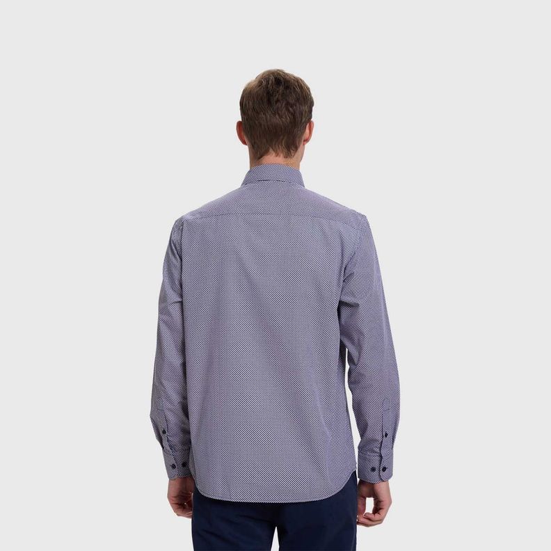 Camisa Hombre Mini Print Azul I  Fashion's Park-2