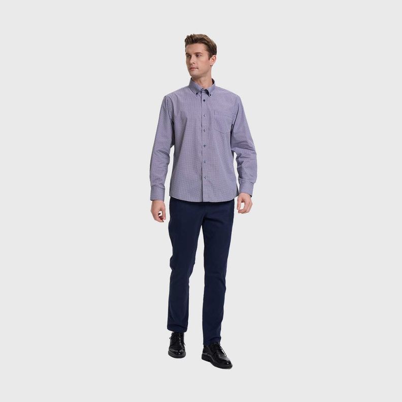 Camisa Hombre Mini Print Azul I  Fashion's Park-3