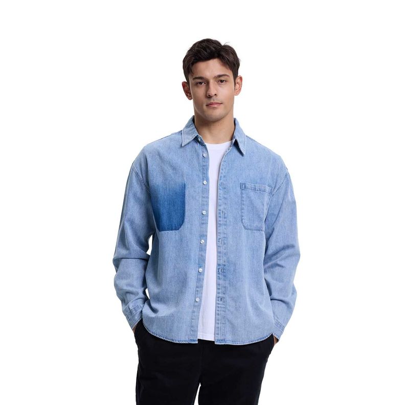Camisa Hombre Sobrecamisa Denim Azul Fashions Park-0