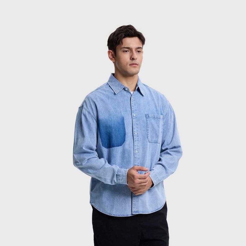 Camisa Hombre Sobrecamisa Denim Azul Fashions Park-1