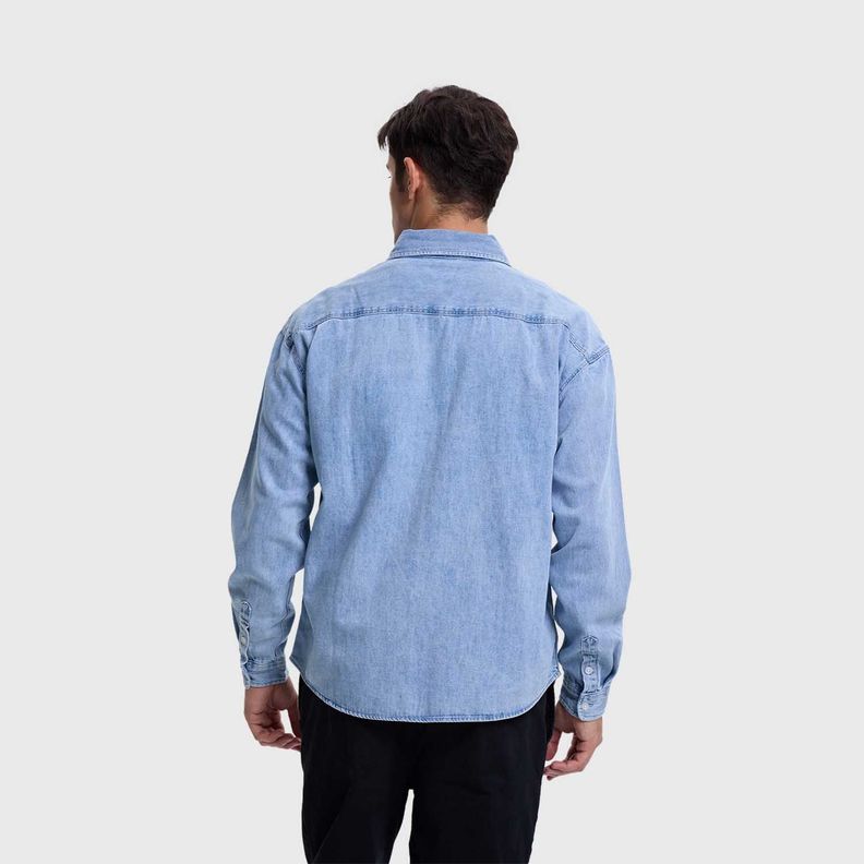 Camisa Hombre Sobrecamisa Denim Azul Fashions Park-2