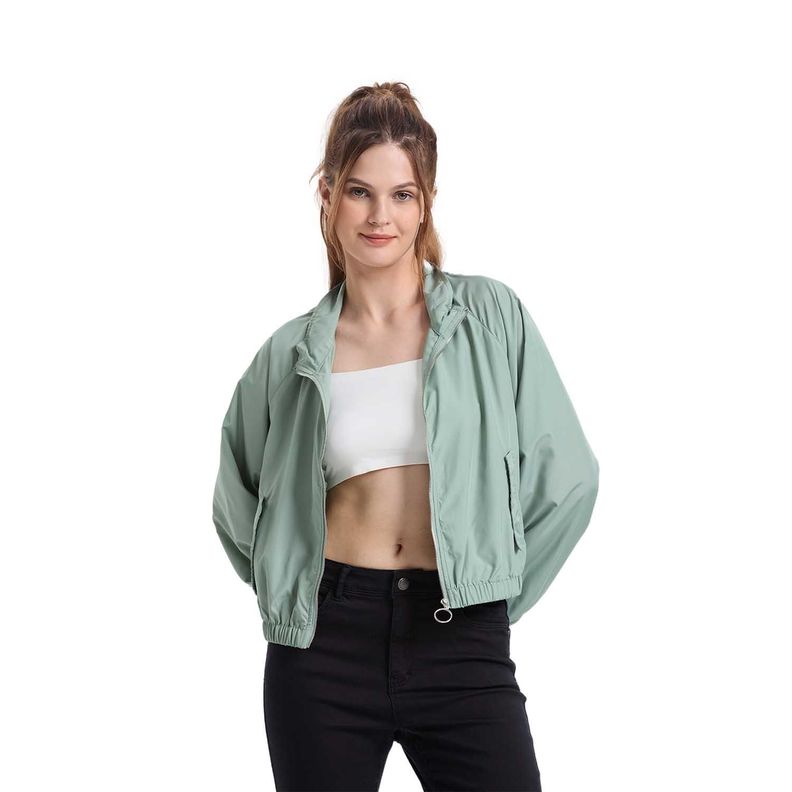 Chaqueta Mujer Cortaviento Verde Olivo Claro Fashion's Park-0