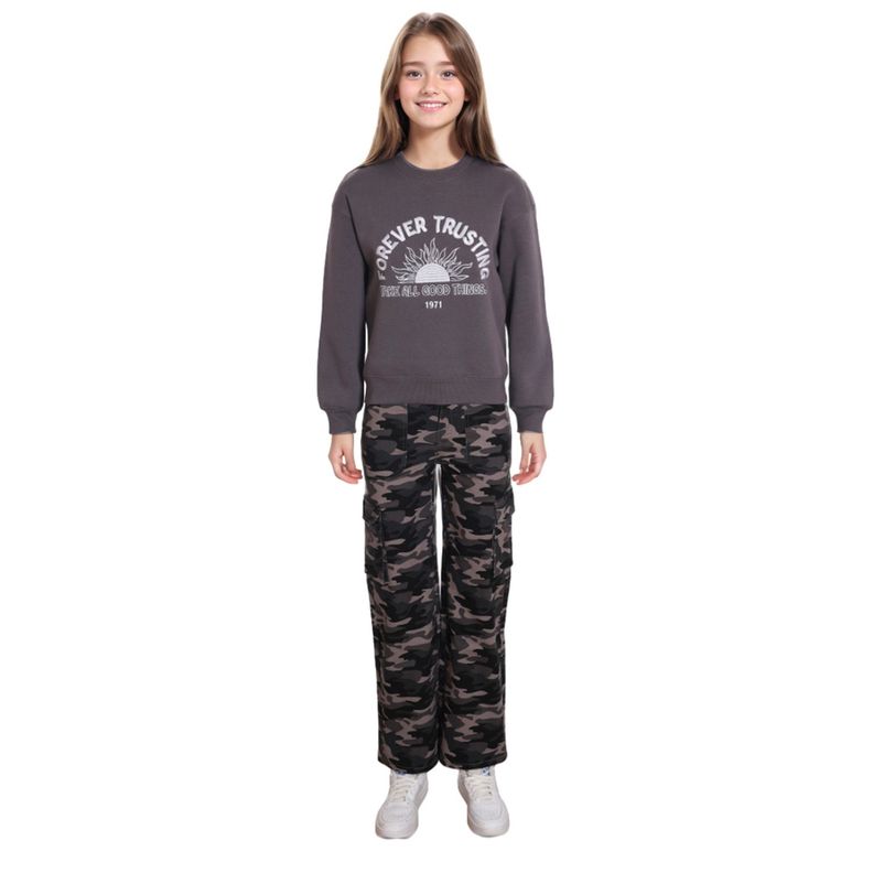 Polerón Niña Oversize Bordado Gris Grafito-2