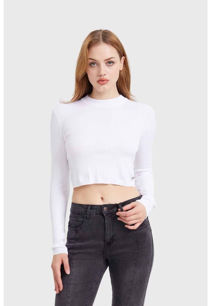 Sweater Mujer Crop Blanco - lll