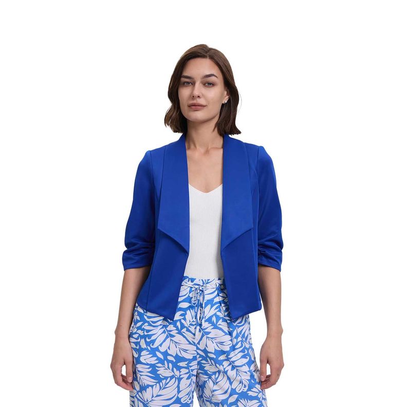 Blazer Mujer Tope Ruedo En Punta Azul Fashion's Park-0