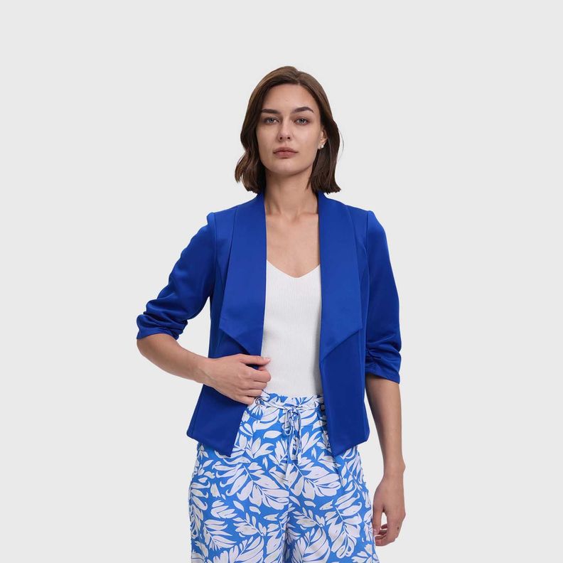 Blazer Mujer Tope Ruedo En Punta Azul Fashion's Park-1