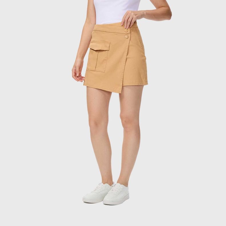 Short Mujer Estilo Falda Camel Fashion's Park-1