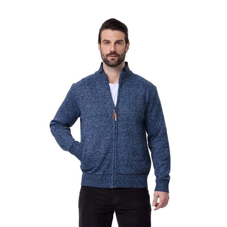 Sweater Hombre Forrado Azul Melange-0