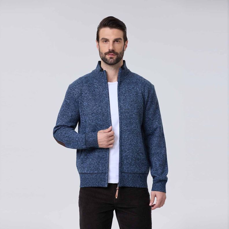 Sweater Hombre Forrado Azul Melange-1