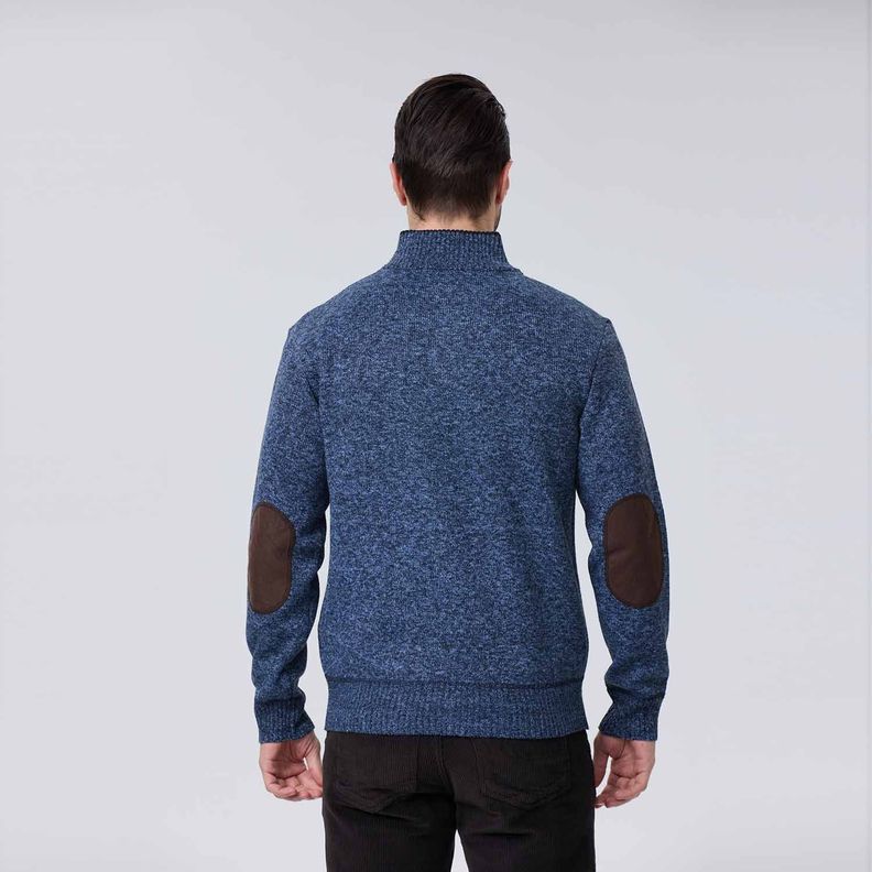Sweater Hombre Forrado Azul Melange-2