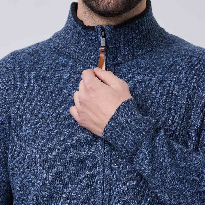 Sweater Hombre Forrado Azul Melange-3