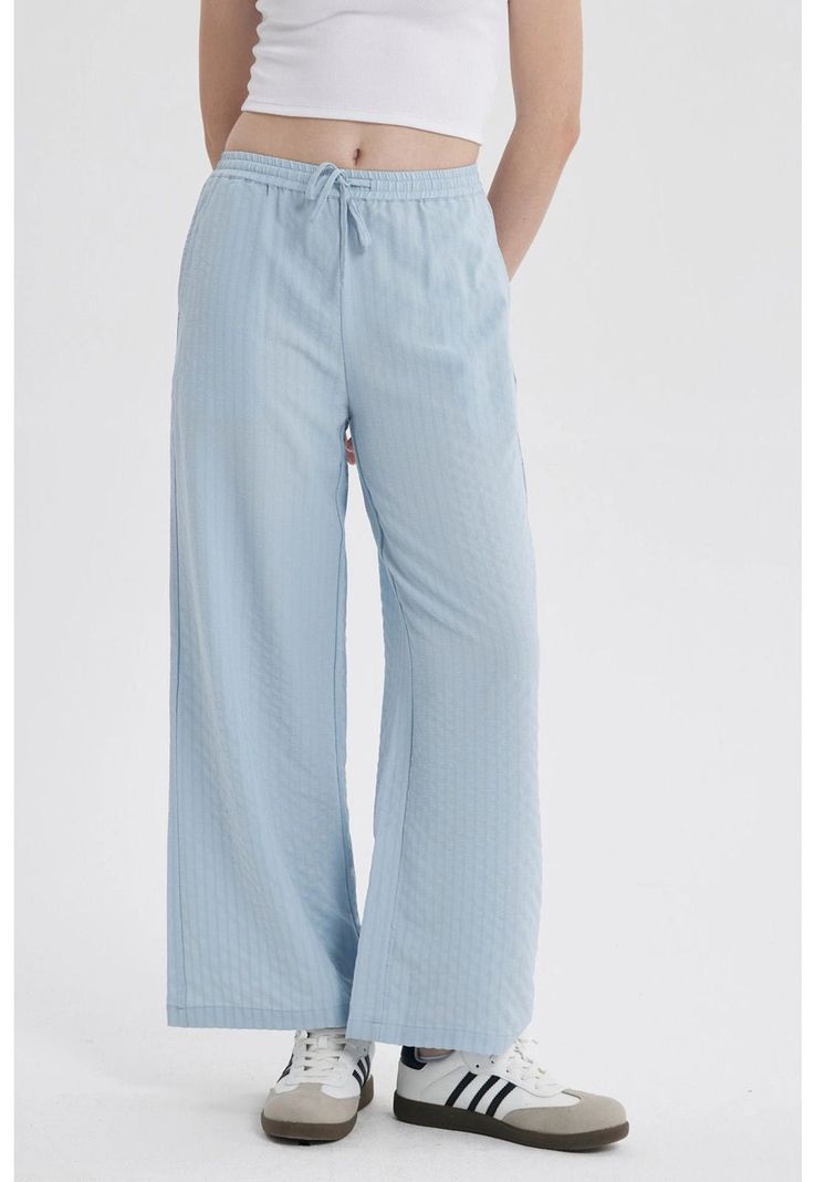 Pantalón Mujer Pretina Celeste