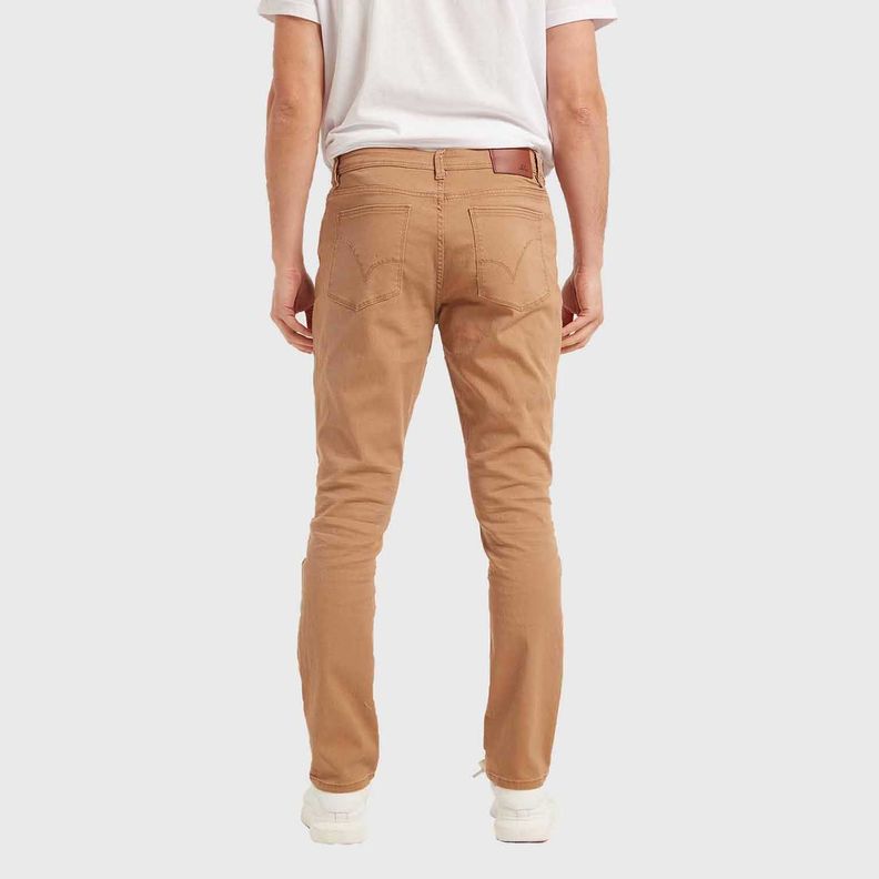 Jeans Hombre Slim Color Beige Oscuro-2