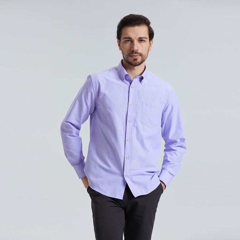 Camisa Oxford Lila Hombre-0