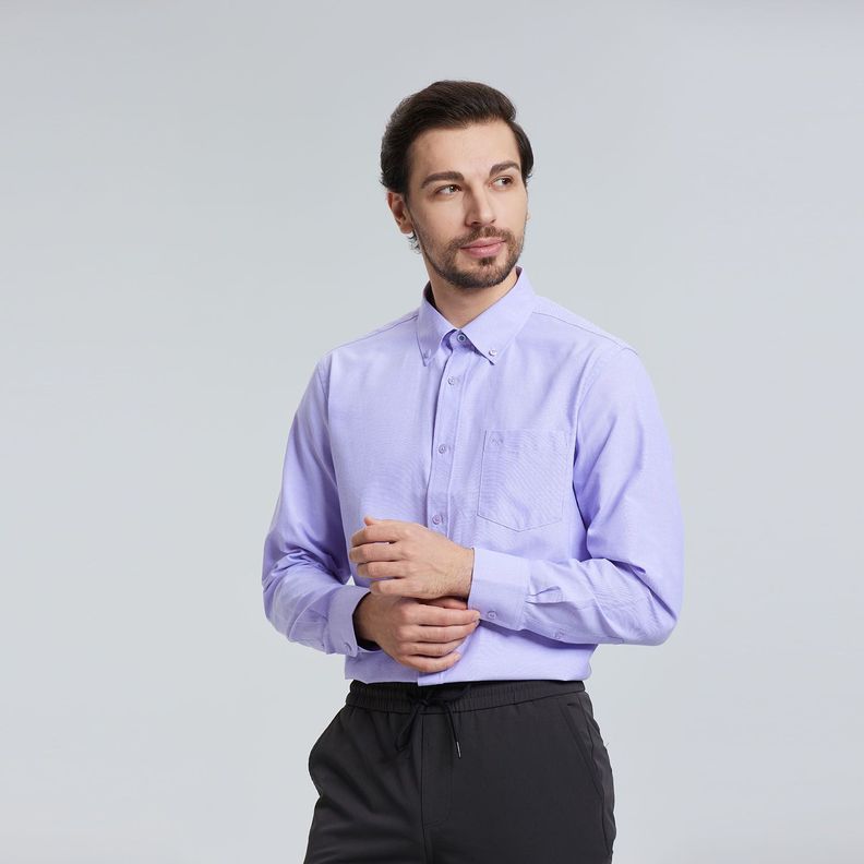 Camisa Oxford Lila Hombre-1