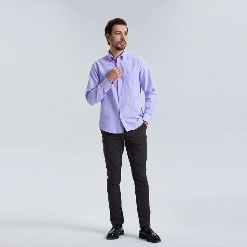 Camisa Oxford Lila Hombre-3