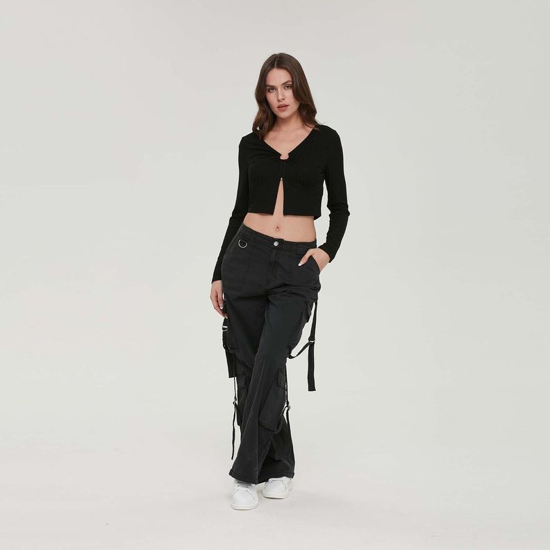 Pantalón Mujer Full Cargo Negro Fashion´s Park-3