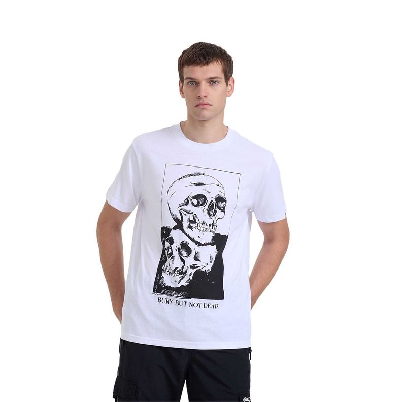 Polera Hombre Skull Print Blanco Fashion's Park-0