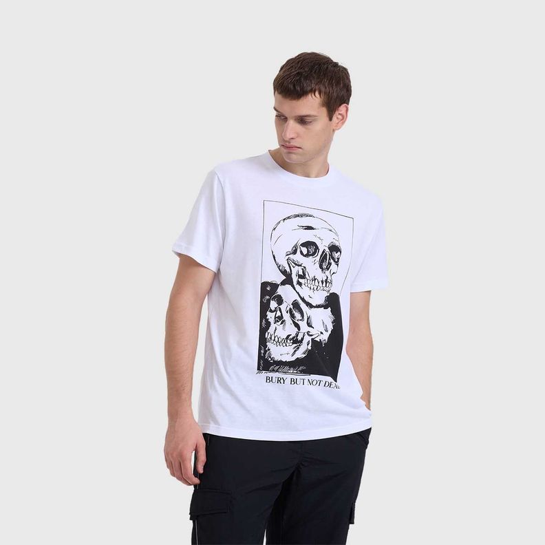 Polera Hombre Skull Print Blanco Fashion's Park-1