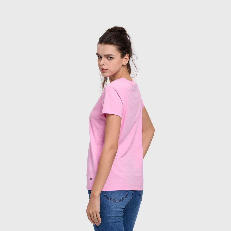 Polera Mujer Básica Print Rosado Claro I Fashions Park-2
