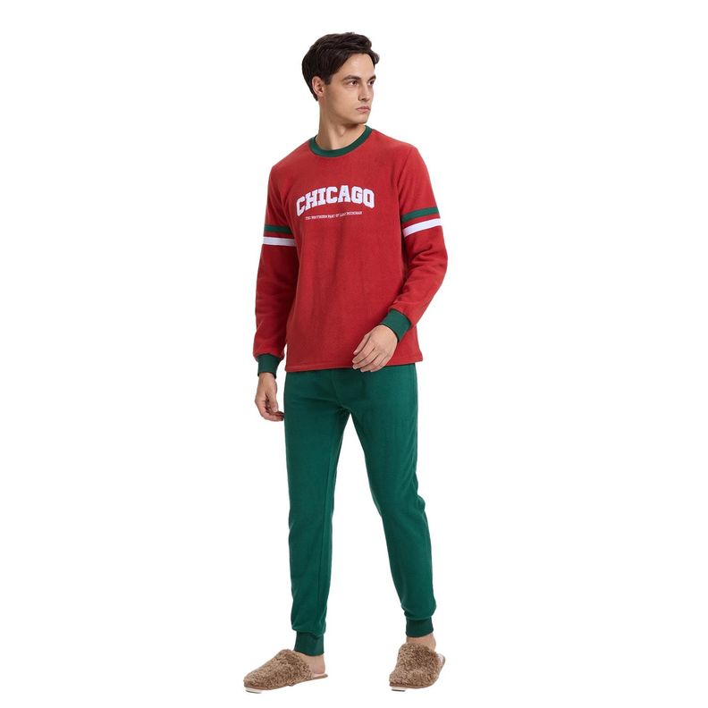 Pijama Hombre Polar Rojo-0