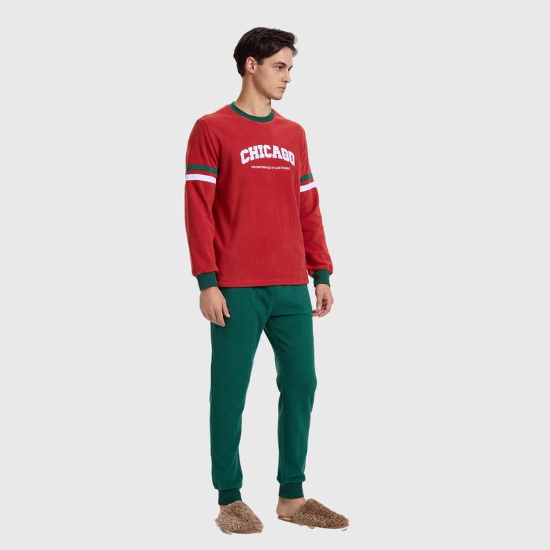 Pijama Hombre Polar Rojo-1