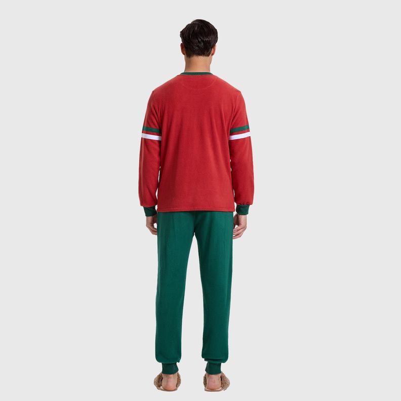Pijama Hombre Polar Rojo-2