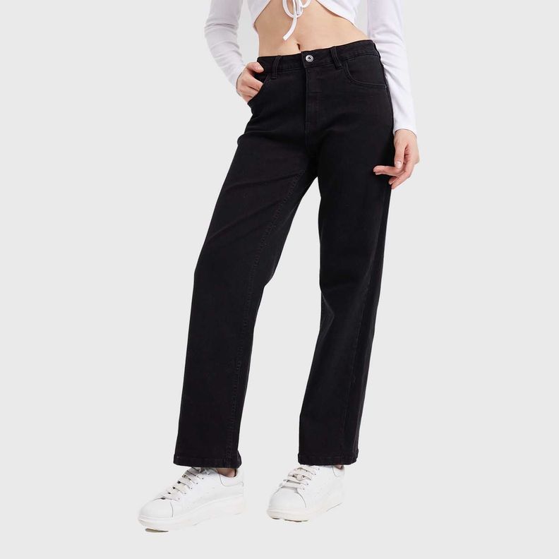 Jeans Mujer Wide Leg Sofía Negro-1