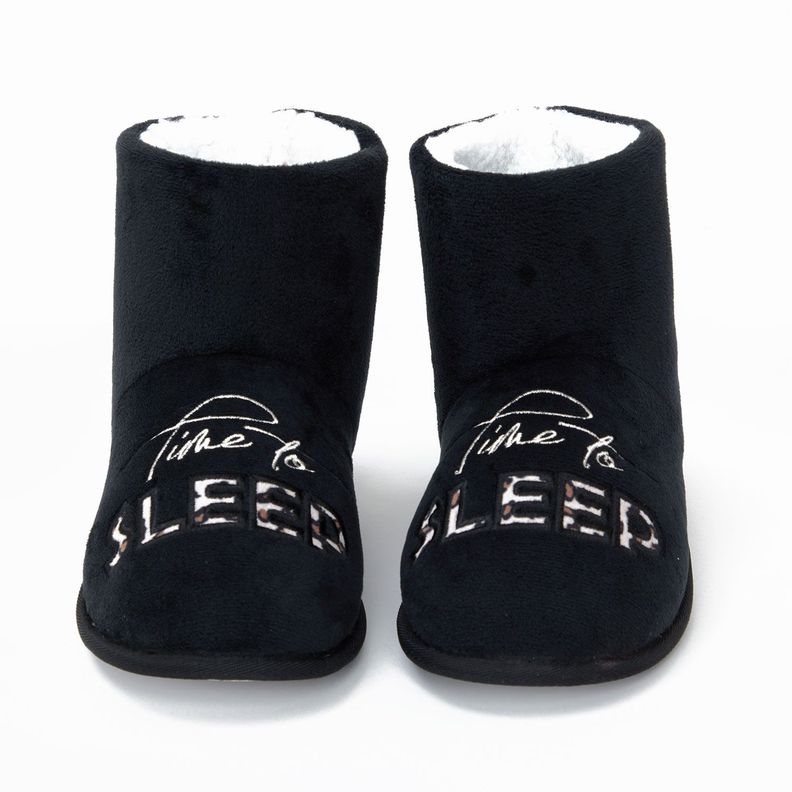 Pantufla Mujer Botita Negro-0